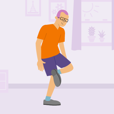 Илюстрация на възрастен мъж с изненада, държащ крака си, символизираща внезапен дискомфорт или болка.